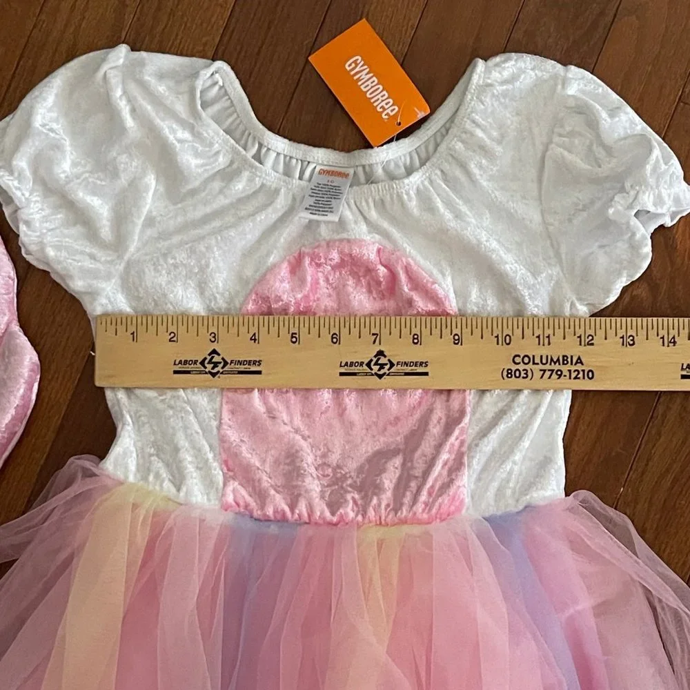 New Gymboree Girls Unicorn Tulle Dress Costume and Wings Size 10